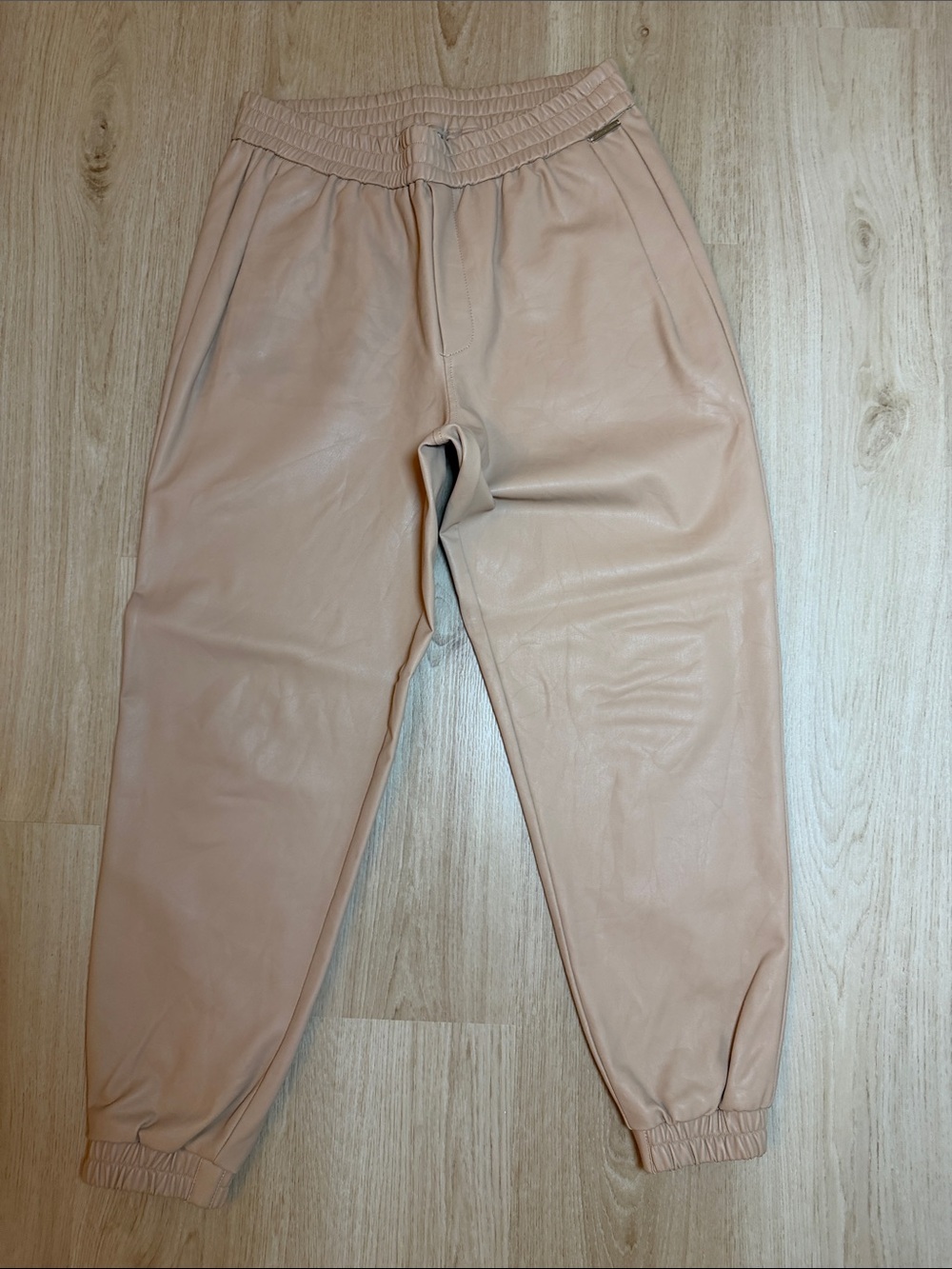 Calvin Klein Kids Blush Faux Leather Joggers